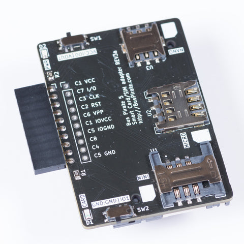 Bus Pirate 5 mini/micro/nano SIM and Smart IC card adapter