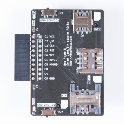 Bus Pirate 5 mini/micro/nano SIM and Smart IC card adapter